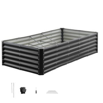 VEVOR Dvignjena vrtna greda 180x90x40 cm siva