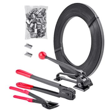 VEVOR Komplet za jekleno vezavo, 365x125x85 mm, trak 183 m, širina 19 mm
