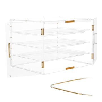 VEVOR Pekaški vitrin 4-nadstropni 570x455x405 mm prozoren