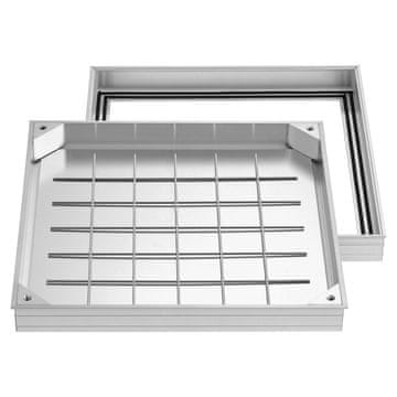 VEVOR Pokrov za jašek z okvirjem 50x50 cm aluminijasti vgradni pregledni pokrov