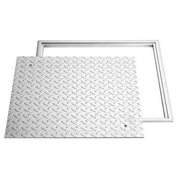 VEVOR Pokrov jaška z okvirjem 600x600x3.5 mm, težka izvedba, protizdrsna površina