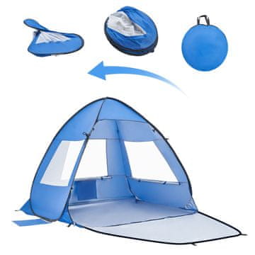 VEVOR Plažni šotor 200x142x114 cm modre barve