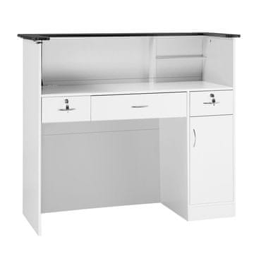 VEVOR Recepcijska miza 127.5x52x110 cm Bela shramba
