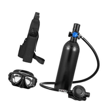 VEVOR Komplet potapljaških jeklenk 1L mini jeklenka z očali in nahrbtnikom 89x285 mm