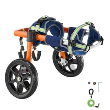 VEVOR Pasji invalidski voziček nastavljiv 370x220x375 mm srednji 15.8-21.7 kg