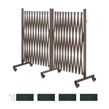 VEVOR Raztegljiva varnostna pregrada, dvojna, raztegljiva, 710x1190x8180 mm, rjava