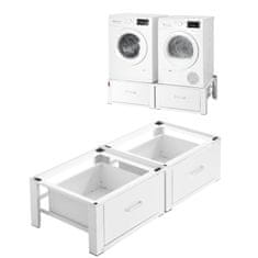 VEVOR Podstavek za pralni stroj 1290x550x310 mm Bela 2 kosa