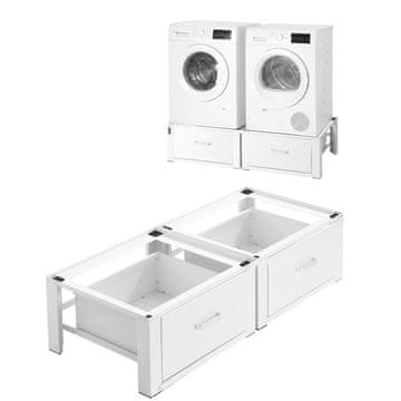 VEVOR Podstavek za pralni stroj 1290x550x310 mm Bela 2 kosa