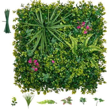 VEVOR Umetni rastlinski stenski paneli 12 kosov 50.8x50.8 cm zeleni