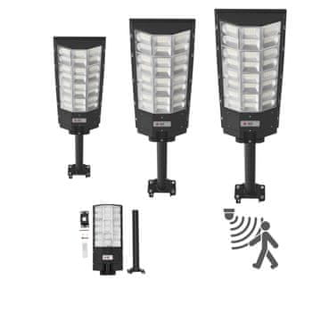 VEVOR Solarna ulična svetilka LED reflektor varnostna svetilka s senzorjem gibanja 3 kosa za zunaj