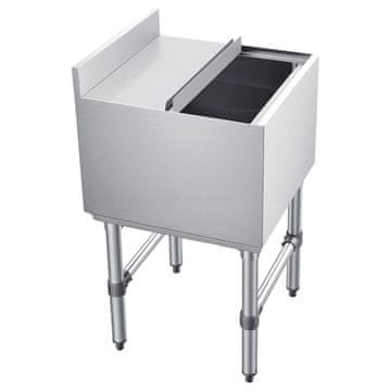 VEVOR Posoda za led 46.7 L 455x455x850 mm srebrna