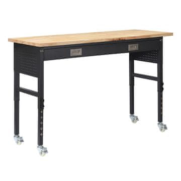 VEVOR Delovna miza FGM6024C 1524x610x1010 mm Nastavljive predalčke Kolesa Hrastova plošča