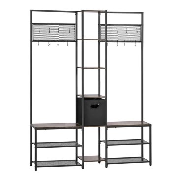 VEVOR Kotna garderobna omara 840x840x1800 mm rjava