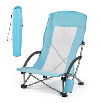VEVOR Zložljiv plažni stol 72x58x79 cm svetlo modra