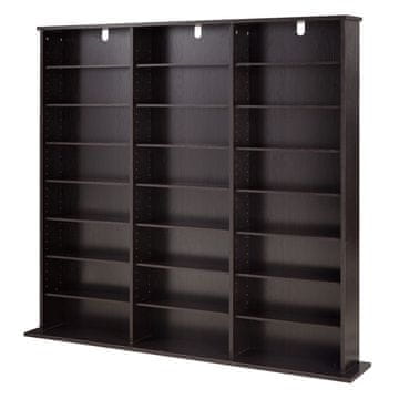 VEVOR Omara za shranjevanje medijev 142x22x130 cm rjava