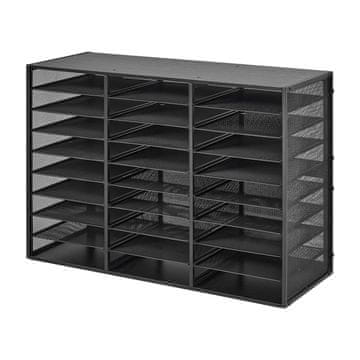VEVOR Organizator za literaturo 27 predelkov 80x31x54.5 cm Črn