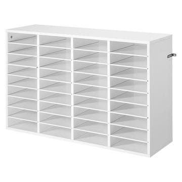 VEVOR Organizator za literaturo 36 predelkov 95.7x30x60 cm bela