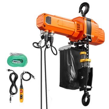 VEVOR Električni verižni dvigalo 1000 kg, višina dviga 6 m, dimenzije 525x170x275 mm