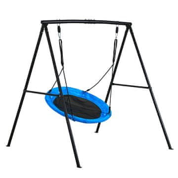 VEVOR Gugalnica z okroglo sedežno ploščo, A-okvir, 100 cm, 1.8x1.84x1.81 m, črno-modra