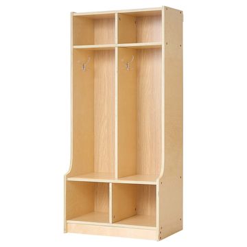 VEVOR Otroška omara za plašče 2 predelka 56x33x121.5 cm naravna