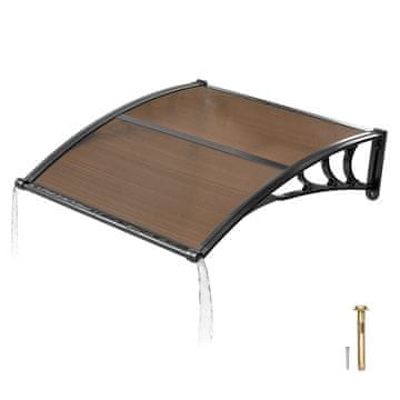 VEVOR Nadstrešek za vrata 96.5x101.7x27.5 cm rjave barve