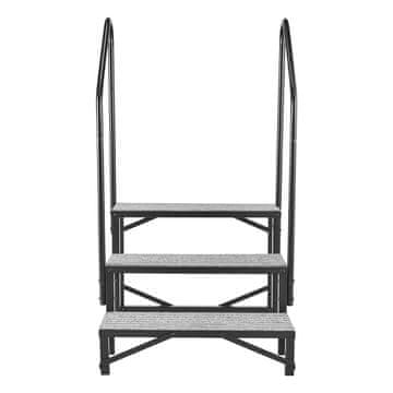 VEVOR RV stopnice 3 stopnice 74x78x131 cm črne barve