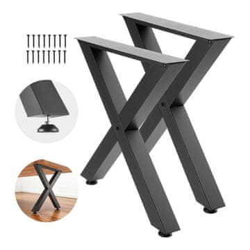 VEVOR Noge za mizo X okvir 760x120x750 mm črne barve