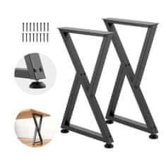 VEVOR Noge za mizo v obliki črke Z 740x472x90 mm črne barve