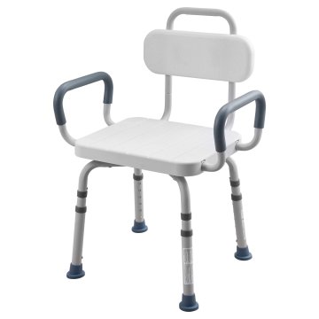VEVOR Stol za prho vrtljiv z nasloni za roke in hrbtom 55x49.5x87.5 cm nastavljiv