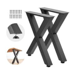VEVOR Noge za mizo X okvir 750x600x120 mm črne barve