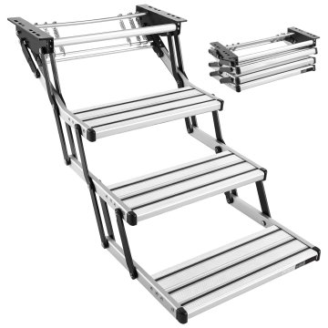 VEVOR RV stopnice 3-stopenjske ročne zložljive 553x430x235 mm 200 kg zložljive