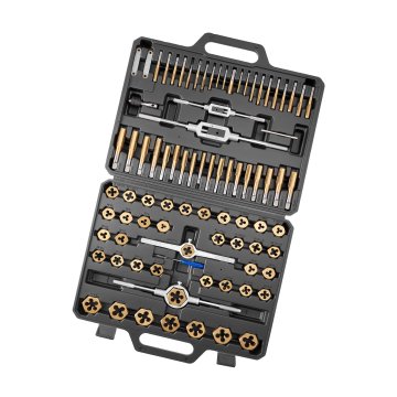 VEVOR Komplet navojnikov in reznikov 86-delni metrični in SAE M3 do M12 405x370x64 mm črn