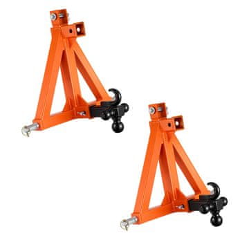 VEVOR Vlečni priključek s 3 točkami, hitri priklop z 50.8 mm sprejemnikom, 550x165x545 mm, oranžen