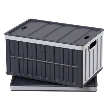 VEVOR Zložljiv plastični shranjevalni zaboj s pokrovom 59.5x39x31.5 cm, zložljiv