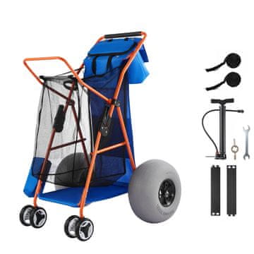 VEVOR Voziček za plažo 815x730x1105 mm oranžen