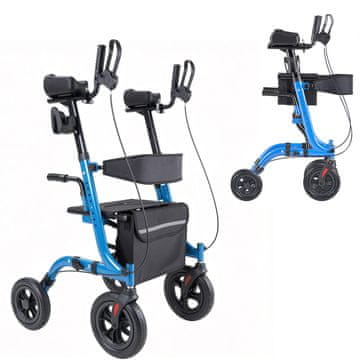 VEVOR Hodalec Rollator HFK-9210KDB-3 70x71x116.5-134 cm Nastavljiva ročaja Torba za shranjevanje