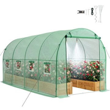 VEVOR Toplarna tunel za hojo 4.48x1.97x1.97 m zelena