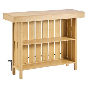 VEVOR Bar kabinet s 3 nivoji in policami za shranjevanje 1400x398x1055 mm črne barve