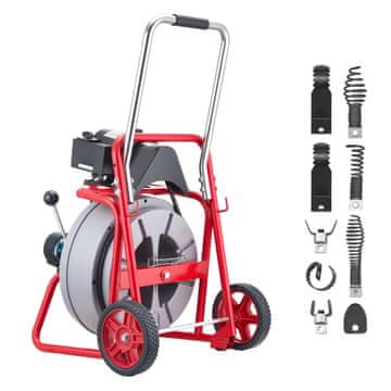 VEVOR Stroj za čiščenje odtokov JR-480Z 640x520x640-980 mm 22 m x 13 mm prenosni