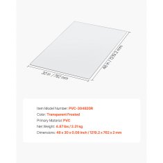 VEVOR Podloga za stol 1215x765x1.91 mm prozorna