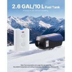 VEVOR Prenosni dizelski grelnik zraka 8KW z daljinskim upravljalnikom in LCD zaslonom, dimenzije 380x140x175 mm