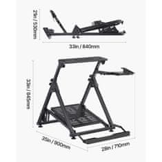 VEVOR Stojalo za dirkalni volan QY-BZ06 90x71x84.5 cm Črno