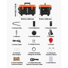 VEVOR Dieselski grelec zraka 8KW vse v enem prenosni 430x300x255 mm 4 L rezervoar za gorivo