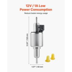 VEVOR Dieselska grelna črpalka goriva 128x40x35 mm 22 do 32 ml 12/24V tiho delovanje