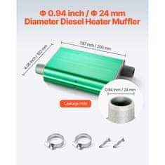 VEVOR Dušilnik za dizelski grelec LXY 200x103x40 mm srebrne barve