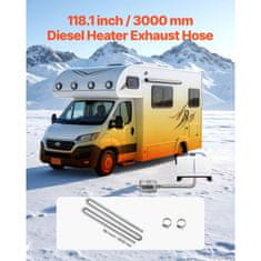 VEVOR Fleksibilna izpušna cev, komplet 25x3000 mm