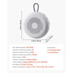 VEVOR Zvočna naprava 20 pomirjujočih zvokov za spanje 86x86x40 mm Bela šum