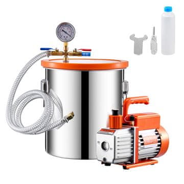 VEVOR Komplet vakuumske komore in črpalke 19 L komora 100 L/min črpalka 275x120x225 mm