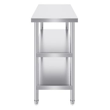 VEVOR Pripravljalna miza za hrano 45.7x121.9x86.4 cm iz nerjavečega jekla