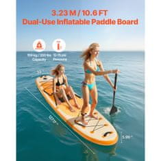 VEVOR Napihljiv SUP deska 3.23x84x15 cm s sedežem